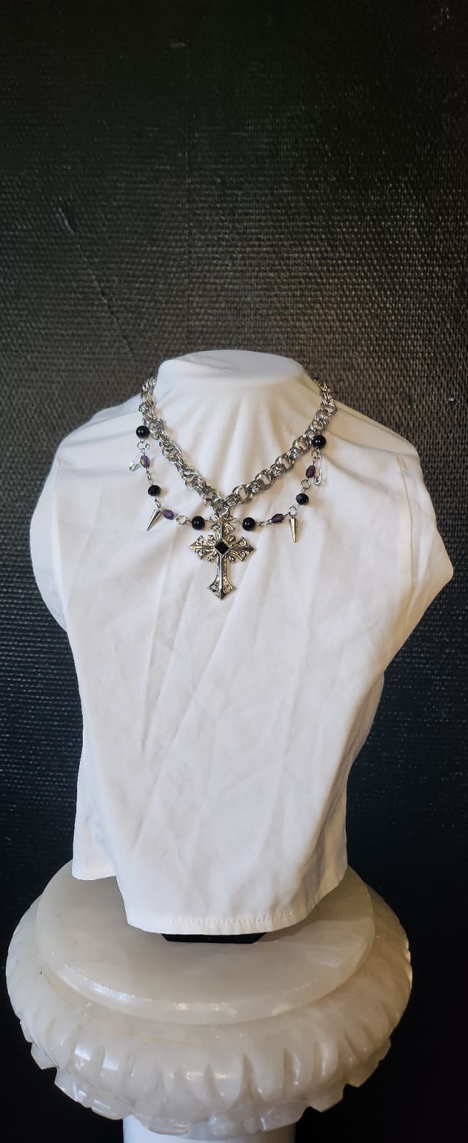 Collier Mary on a Cross violet 2
